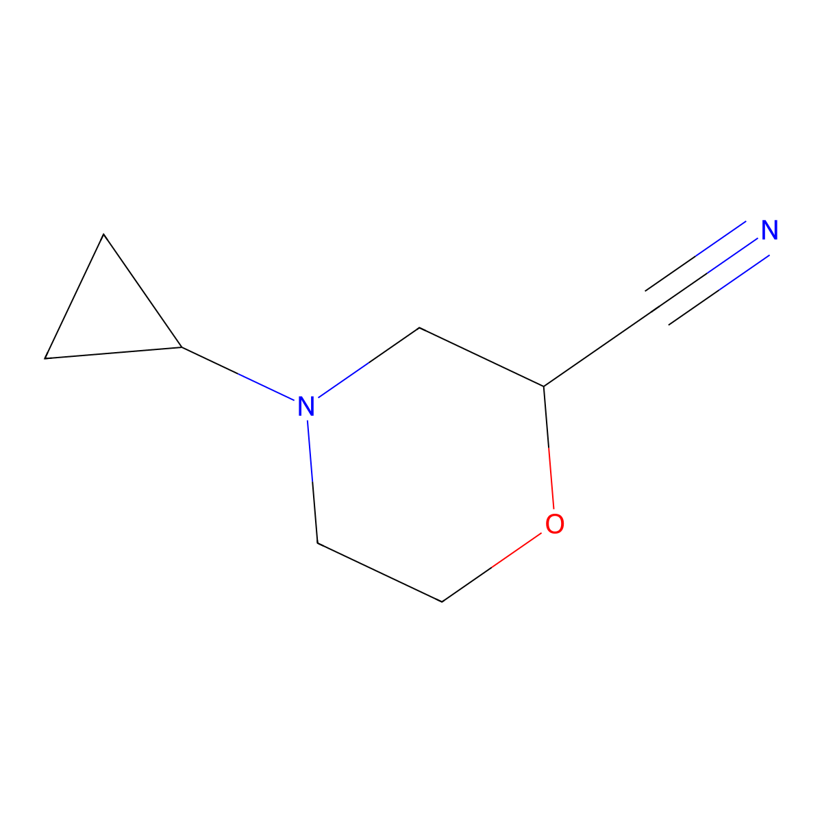 4-Cyclopropylmorpholine-2-carbonitrile molecular structure, CAS 1354958-25-0