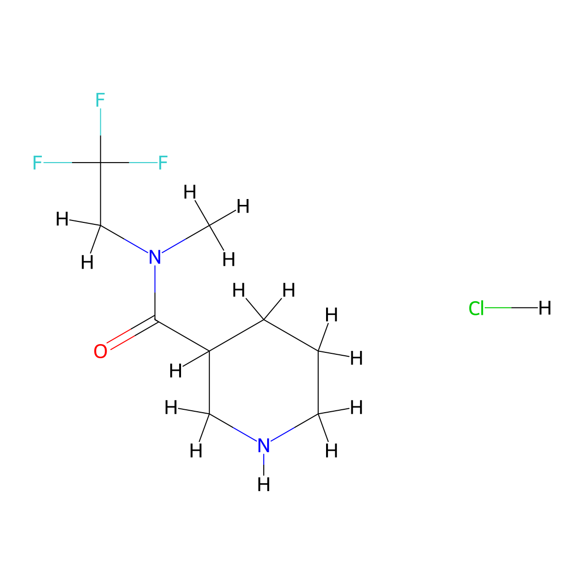 N-methyl-N-(2,2,2-trifluoroethyl)piperidine-3-carboxamide hydrochloride molecular structure, CAS 1354958-78-3