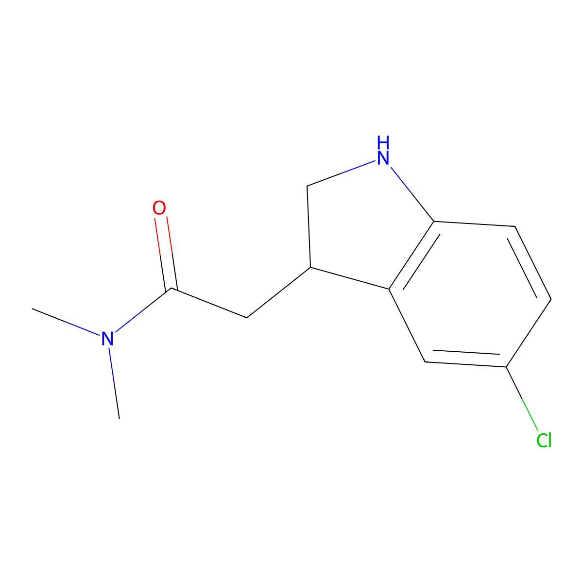 2-(5-chloro-2,3-dihydro-1H-indol-3-yl)-N,N-dimethylacetamide molecular structure, CAS 1354958-83-0