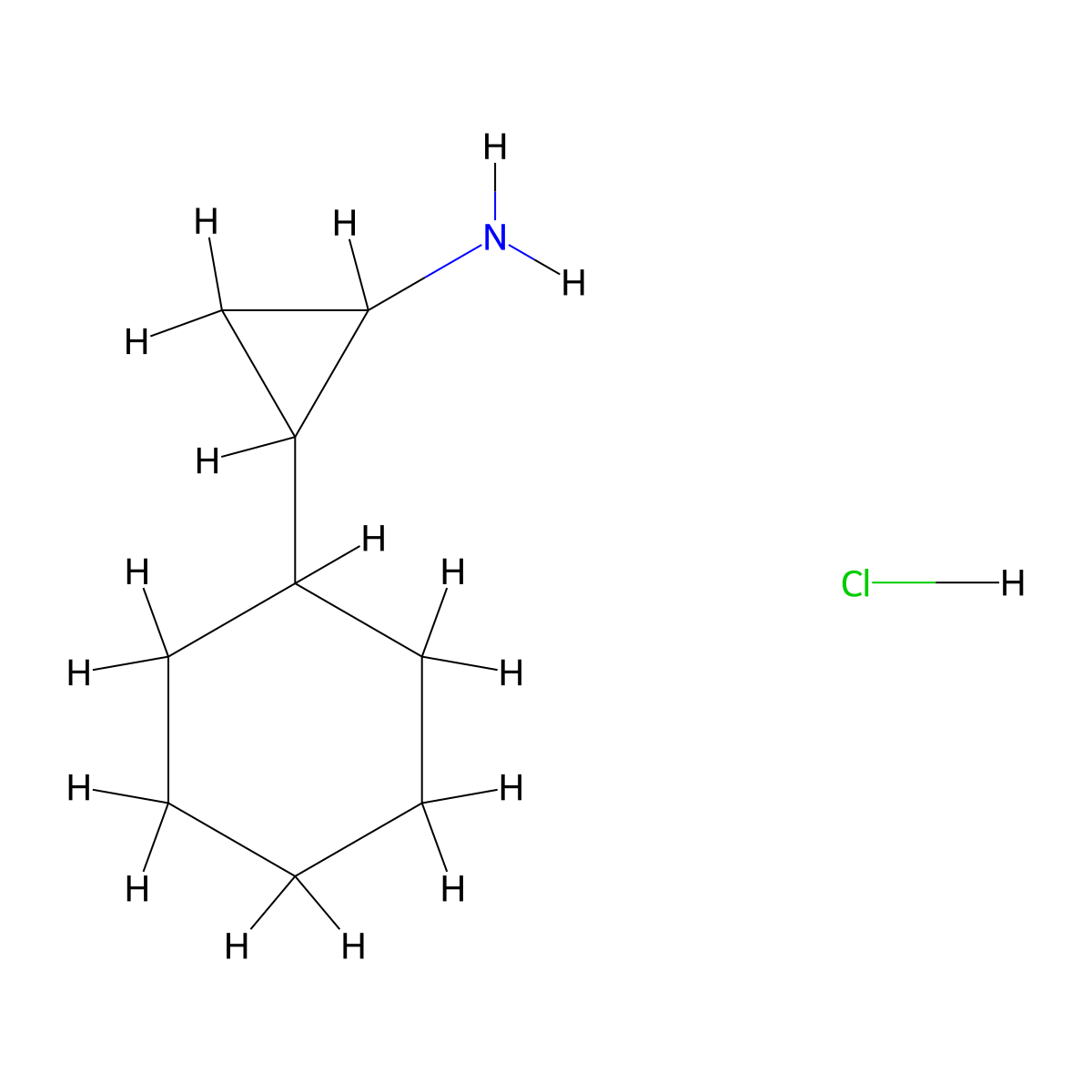 2-Cyclohexylcyclopropan-1-amine hydrochloride molecular structure, CAS 1354958-84-1