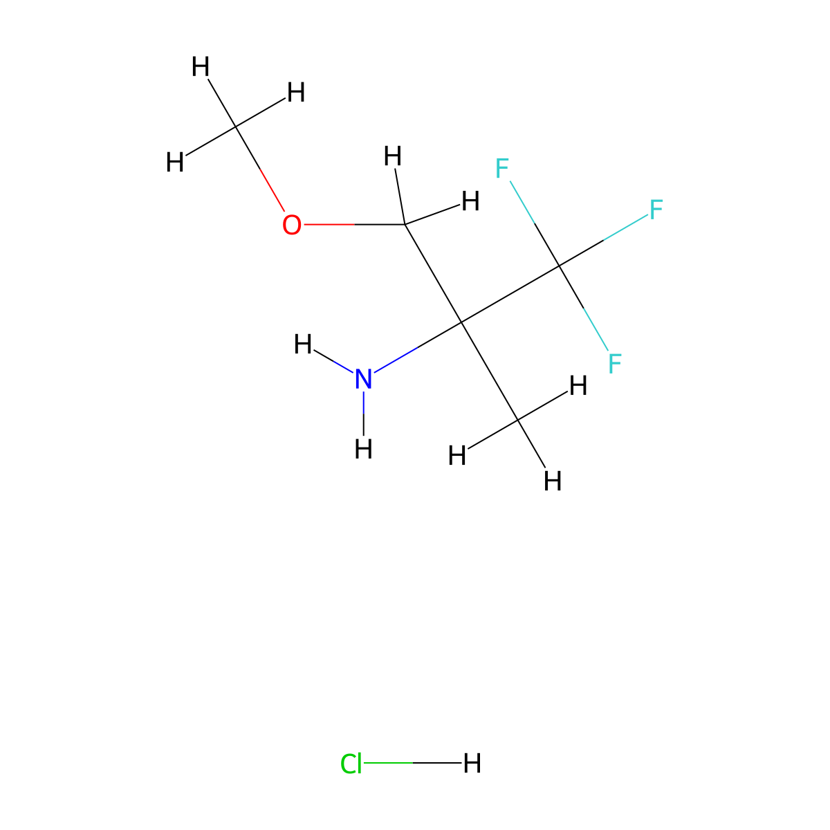 1,1,1-Trifluoro-3-methoxy-2-methylpropan-2-amine hydrochloride molecular structure, CAS 1354958-86-3