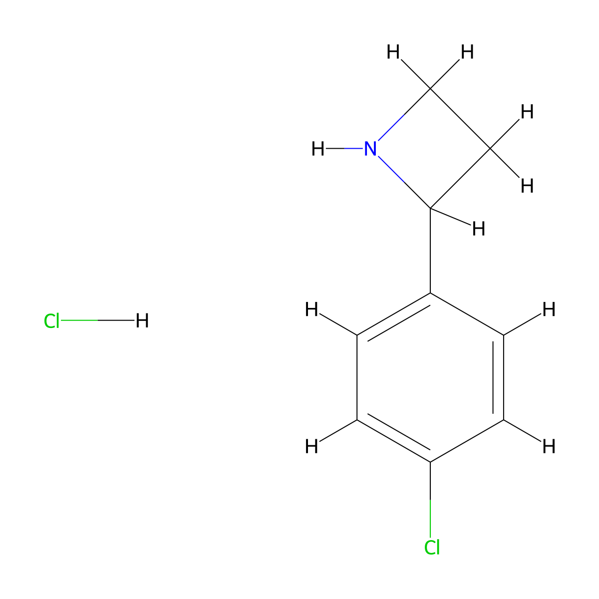 2-(4-Chlorophenyl)azetidine hydrochloride molecular structure, CAS 1354958-89-6