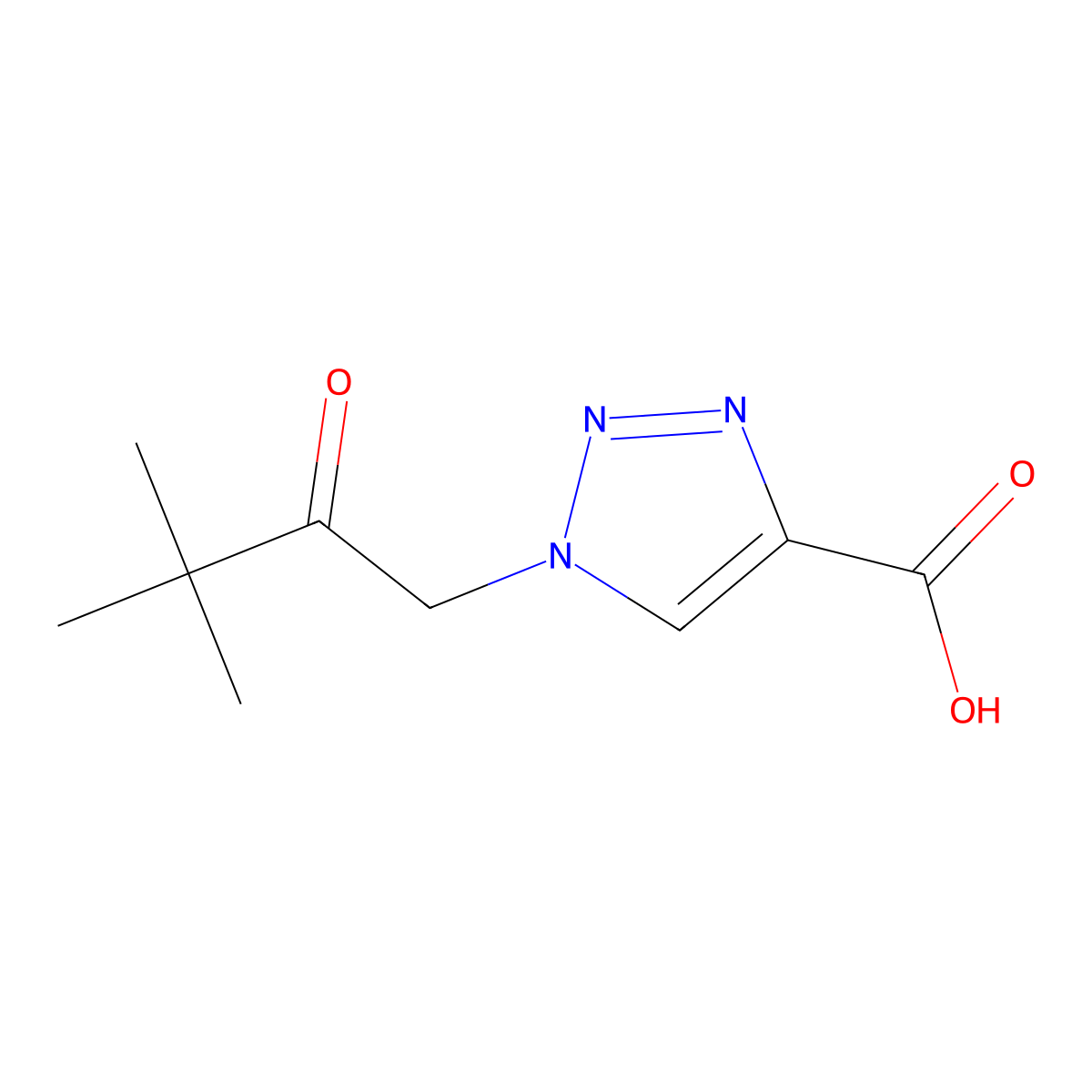 1-(3,3-dimethyl-2-oxobutyl)-1H-1,2,3-triazole-4-carboxylic acid molecular structure, CAS 1354959-10-6