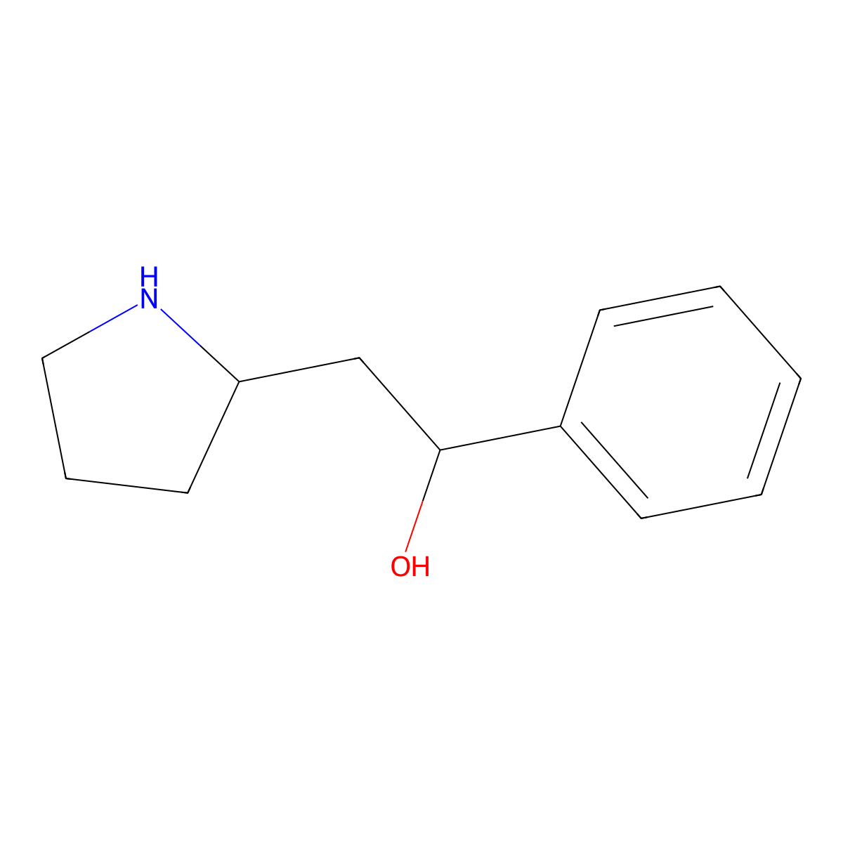 alpha-Phenyl-2-pyrrolidineethanol molecular structure, CAS 1354959-11-7
