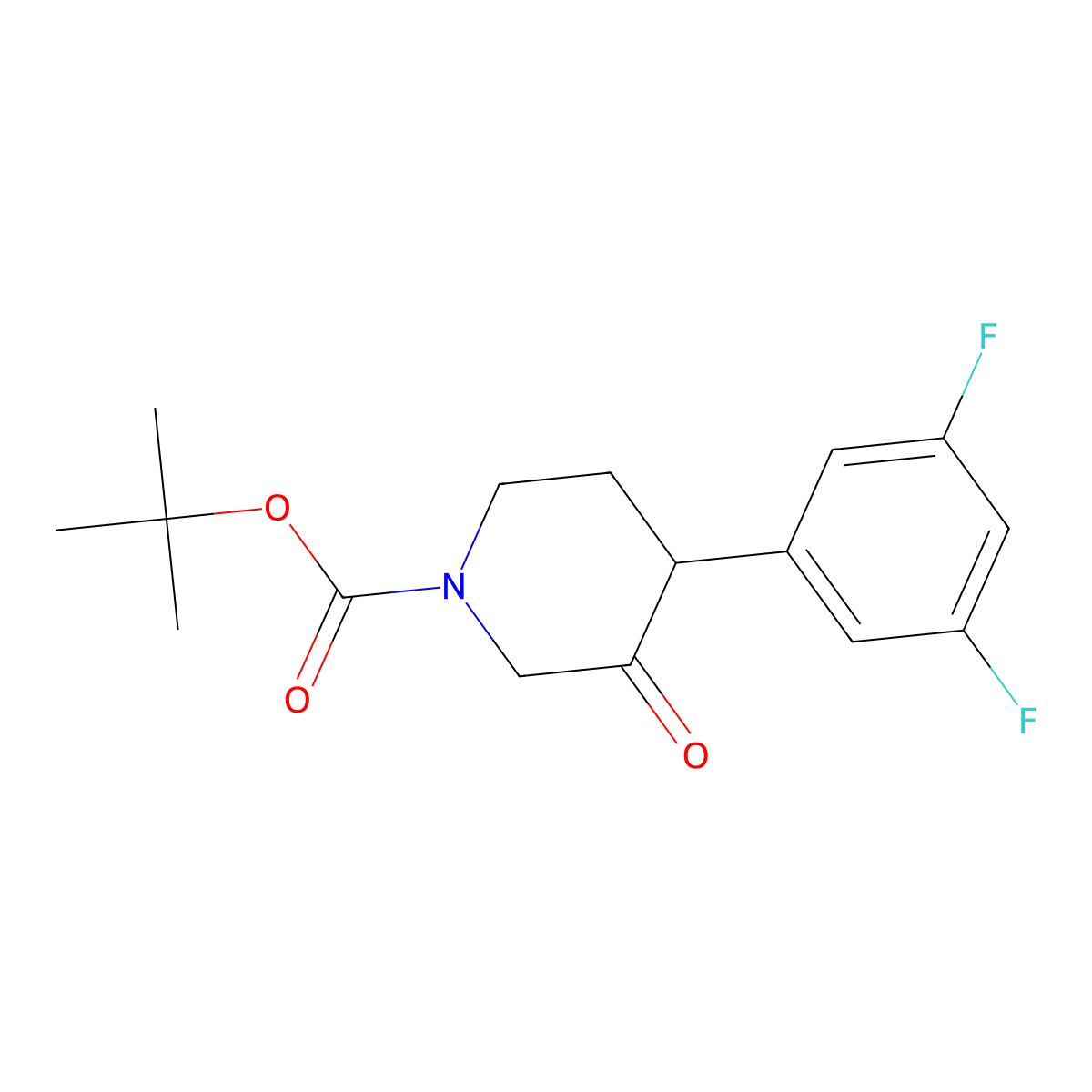 Tert-butyl 4-(3,5-difluorophenyl)-3-oxopiperidine-1-carboxylate molecular structure, CAS 1354959-49-1