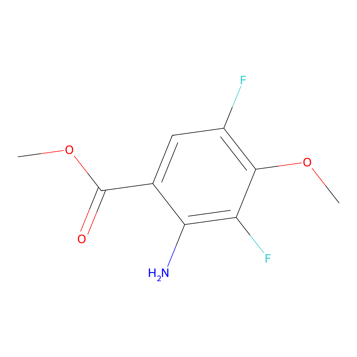 Methyl 2-amino-3,5-difluoro-4-methoxybenzoate molecular structure, CAS 1354959-52-6