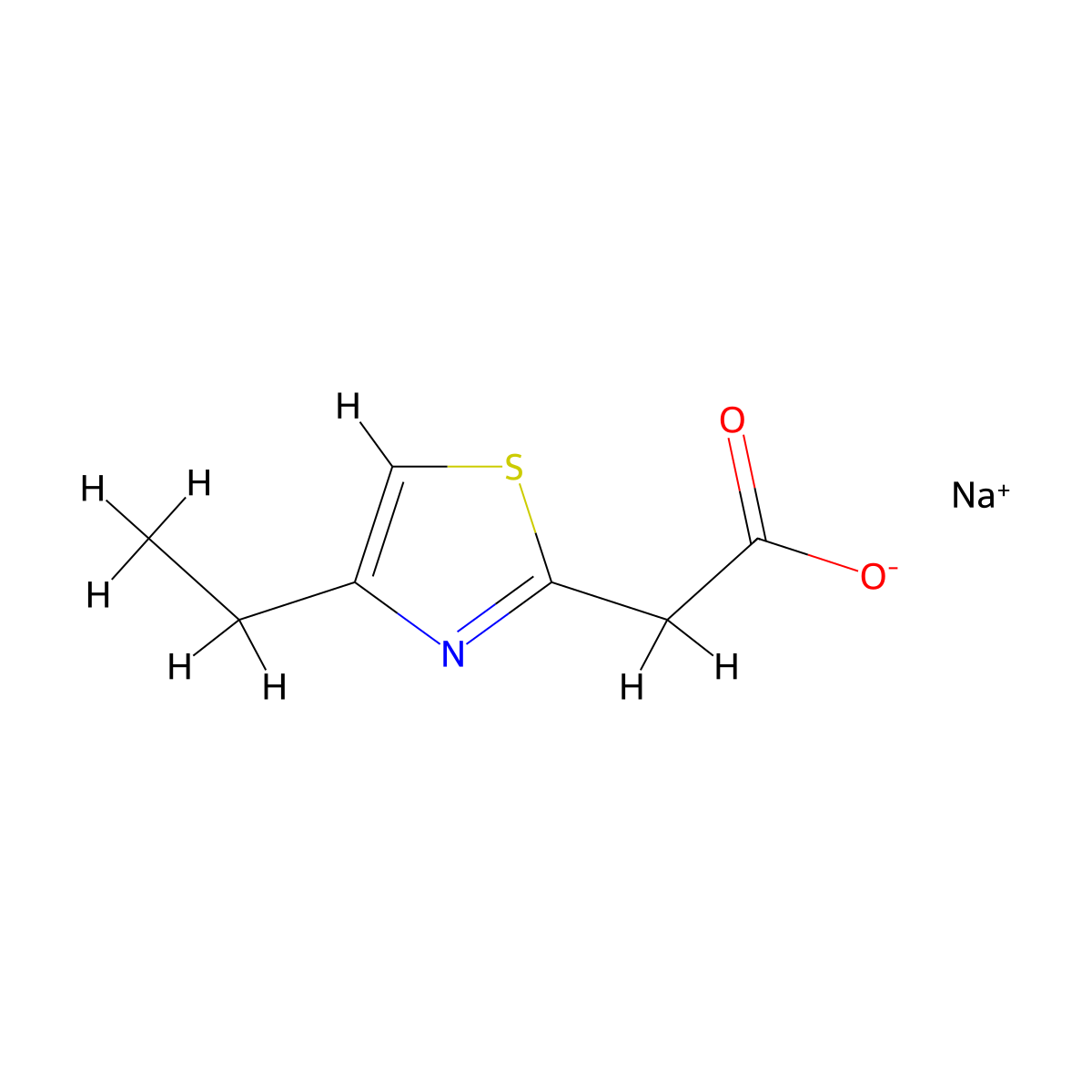 Sodium 2-(4-ethyl-1,3-thiazol-2-yl)acetate molecular structure, CAS 1354959-53-7