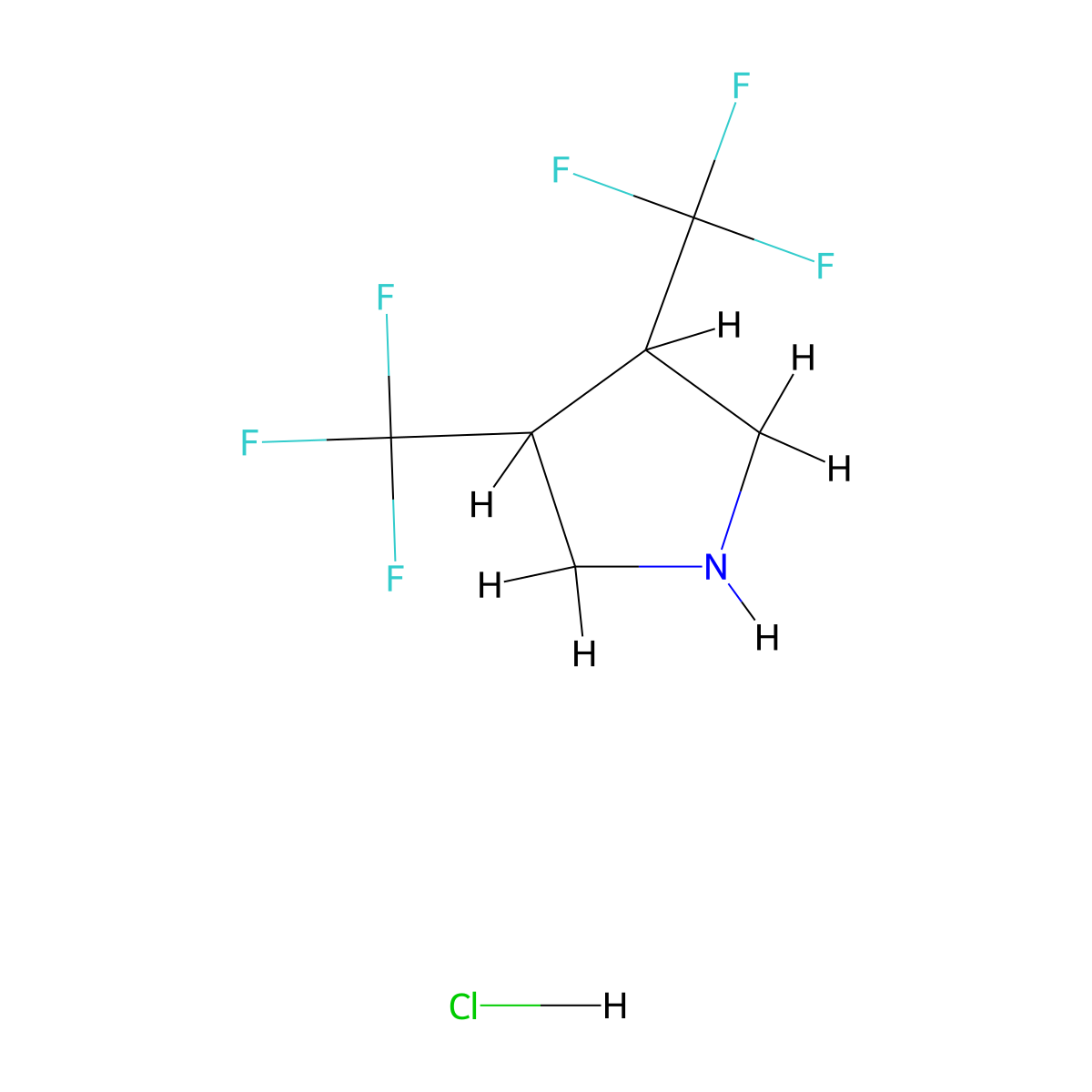 3,4-Bis(trifluoromethyl)pyrrolidine hydrochloride molecular structure, CAS 1354959-61-7