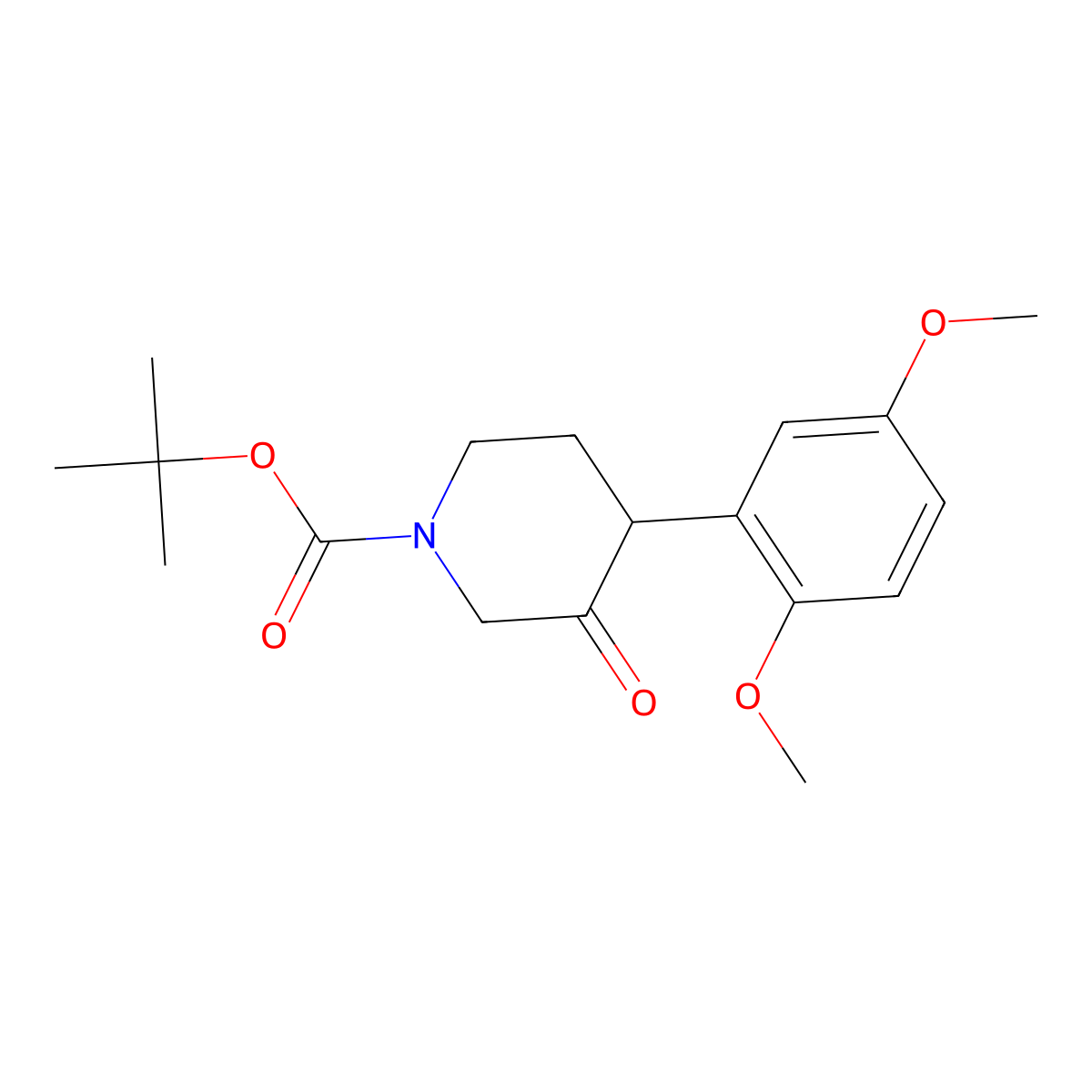 Tert-butyl 4-(2,5-dimethoxyphenyl)-3-oxopiperidine-1-carboxylate molecular structure, CAS 1354959-70-8
