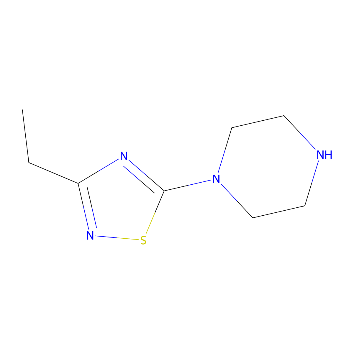 1-(3-Ethyl-1,2,4-thiadiazol-5-yl)piperazine molecular structure, CAS 1354959-71-9