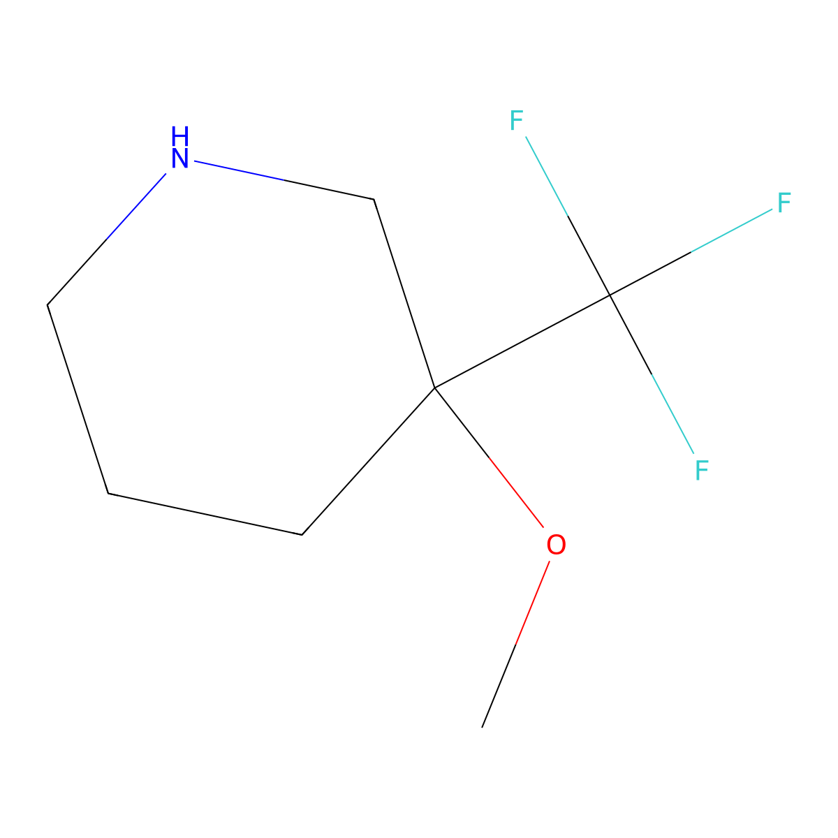 3-Methoxy-3-(trifluoromethyl)piperidine molecular structure, CAS 1354959-91-3