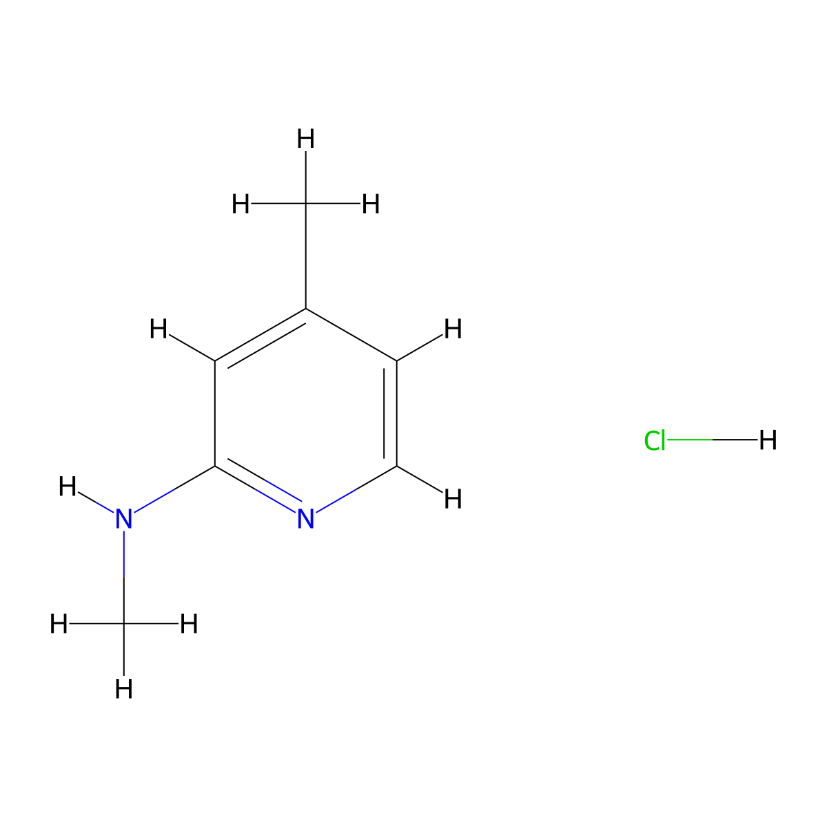 N,4-dimethylpyridin-2-amine hydrochloride molecular structure, CAS 1354960-21-6
