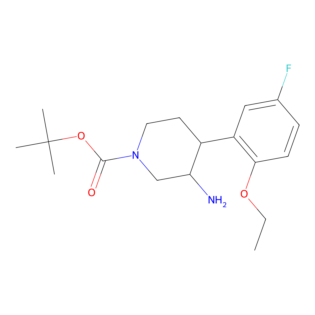 Tert-butyl 3-amino-4-(2-ethoxy-5-fluorophenyl)piperidine-1-carboxylate molecular structure, CAS 1354960-24-9