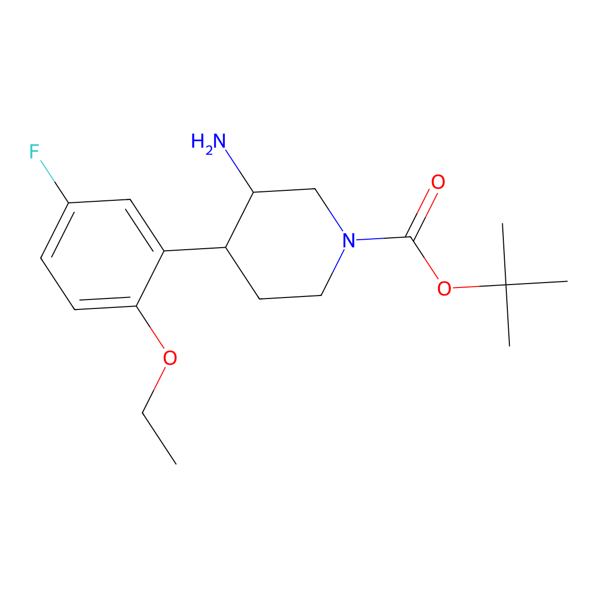Tert-butyl 3-amino-4-(2-ethoxy-5-fluorophenyl)piperidine-1-carboxylate molecular structure, CAS 1354960-24-9