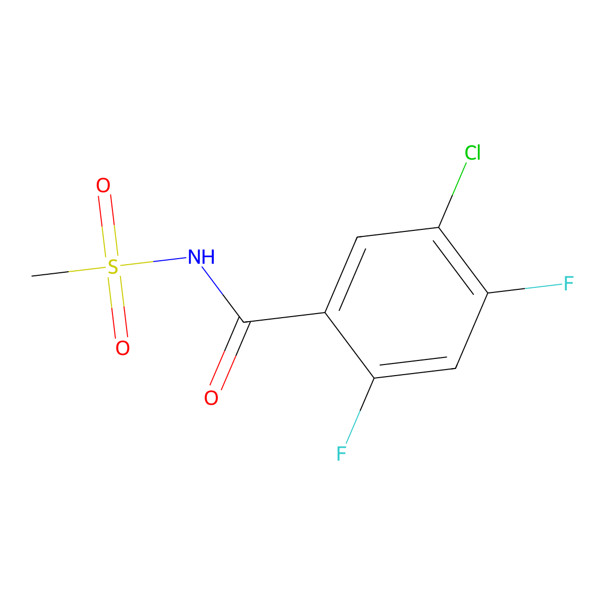 5-chloro-2,4-difluoro-N-(methylsulfonyl)benzamide molecular structure, CAS 1354960-67-0