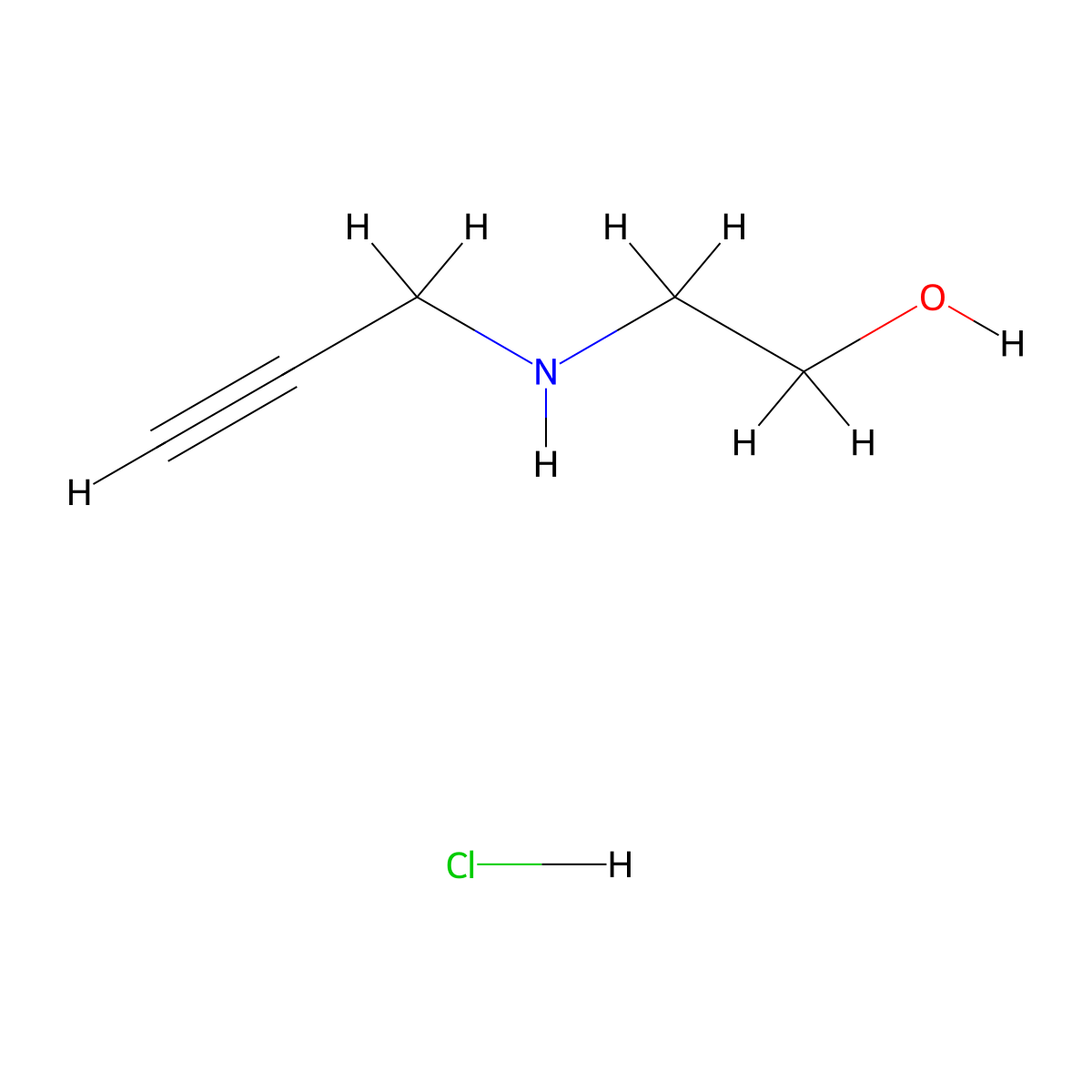 2-(Prop-2-yn-1-ylamino)ethan-1-ol hydrochloride molecular structure, CAS 1354960-70-5