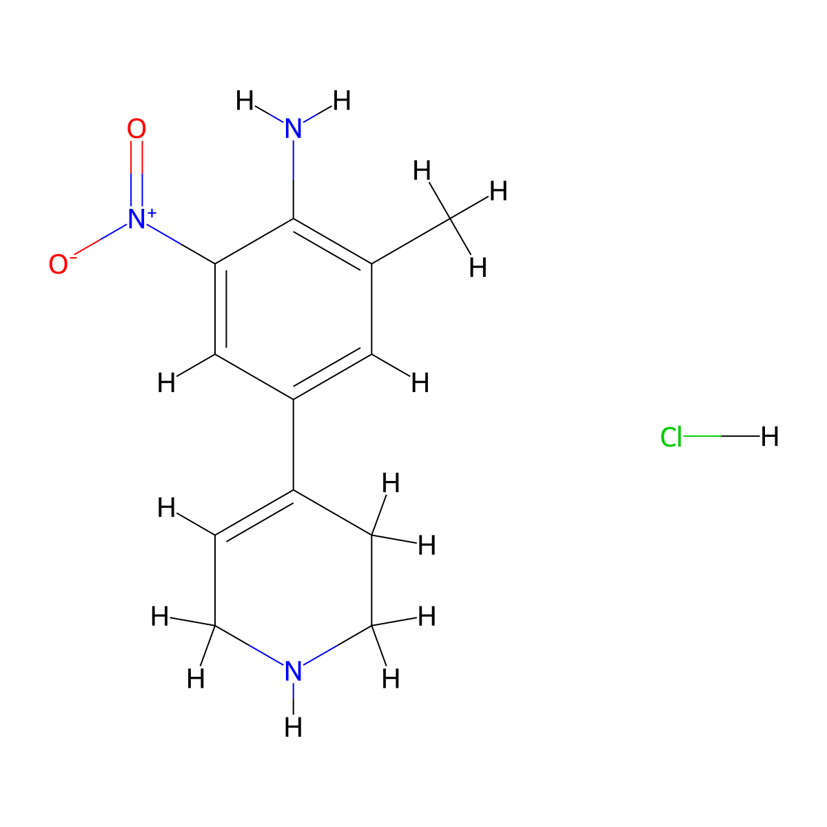 2-Methyl-6-nitro-4-(1,2,3,6-tetrahydropyridin-4-yl)aniline hydrochloride molecular structure, CAS 1354960-73-8