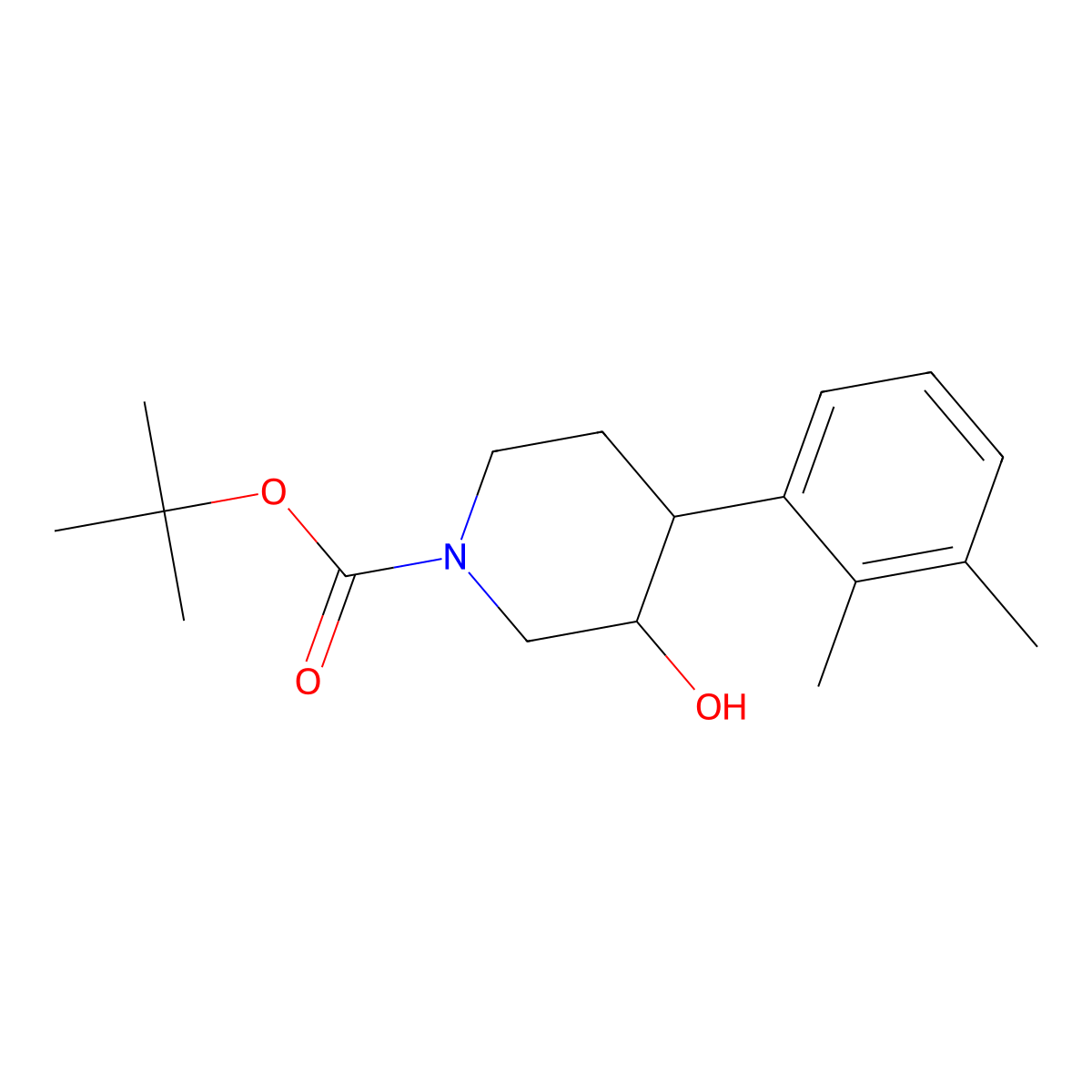 Tert-butyl 4-(2,3-dimethylphenyl)-3-hydroxypiperidine-1-carboxylate molecular structure, CAS 1354960-81-8
