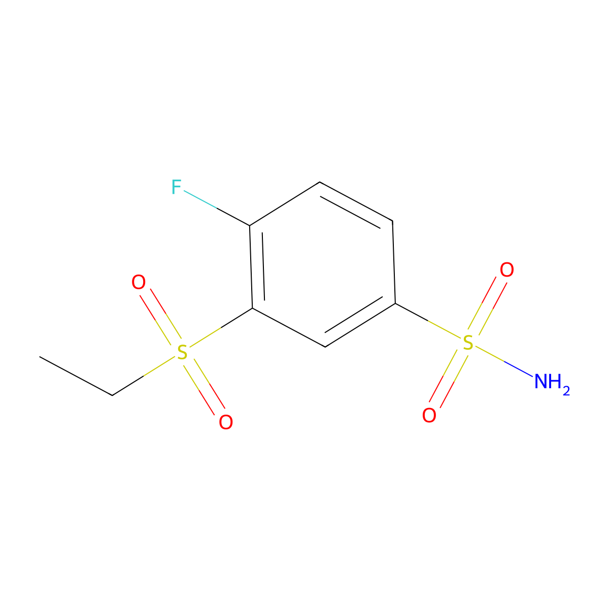 3-(Ethanesulfonyl)-4-fluorobenzene-1-sulfonamide molecular structure, CAS 1354960-84-1