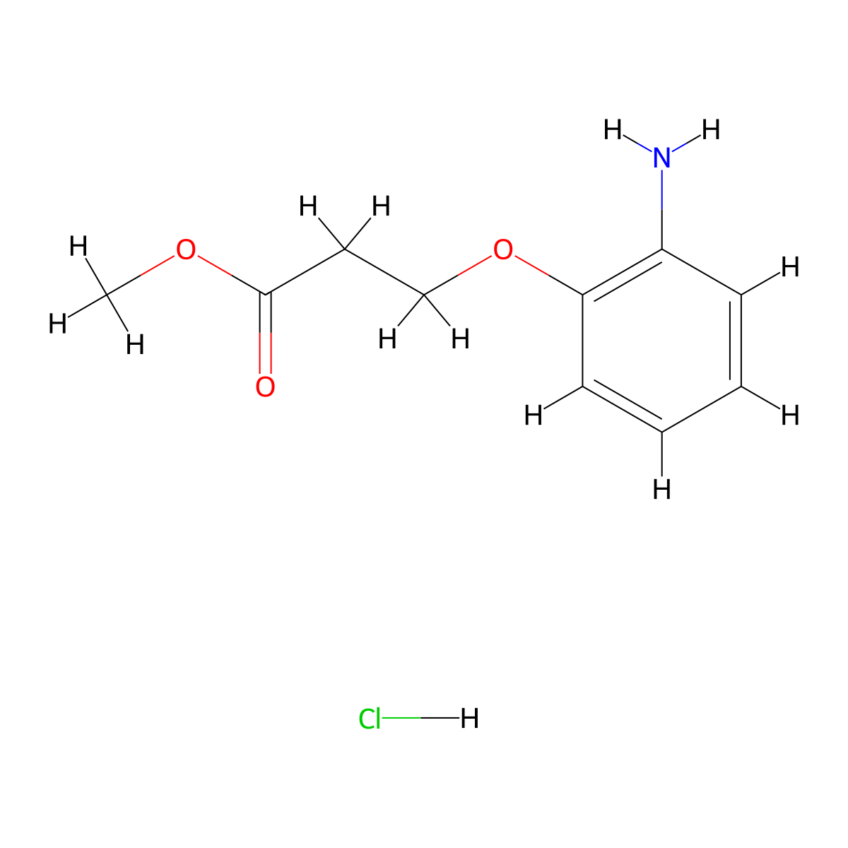 Methyl 3-(2-aminophenoxy)propanoate hydrochloride molecular structure, CAS 1354960-88-5