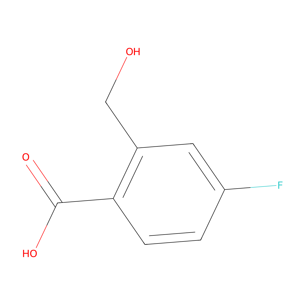 4-Fluoro-2-(hydroxymethyl)benzoic acid molecular structure, CAS 1354960-91-0