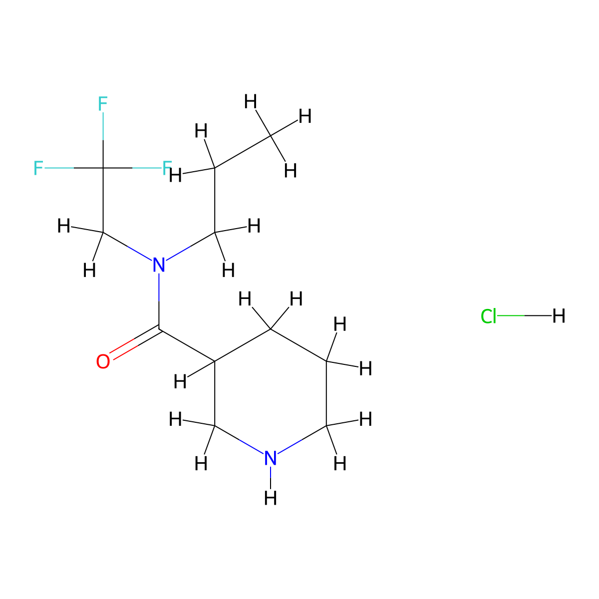 N-propyl-N-(2,2,2-trifluoroethyl)piperidine-3-carboxamide hydrochloride molecular structure, CAS 1354960-96-5