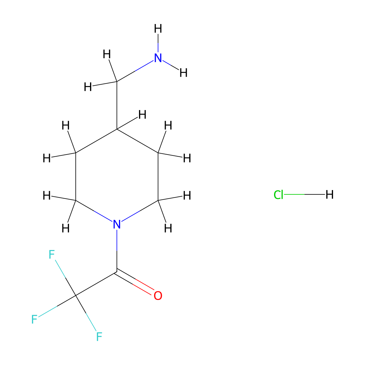 1-[4-(Aminomethyl)piperidin-1-yl]-2,2,2-trifluoroethan-1-one hydrochloride molecular structure, CAS 1354961-00-4