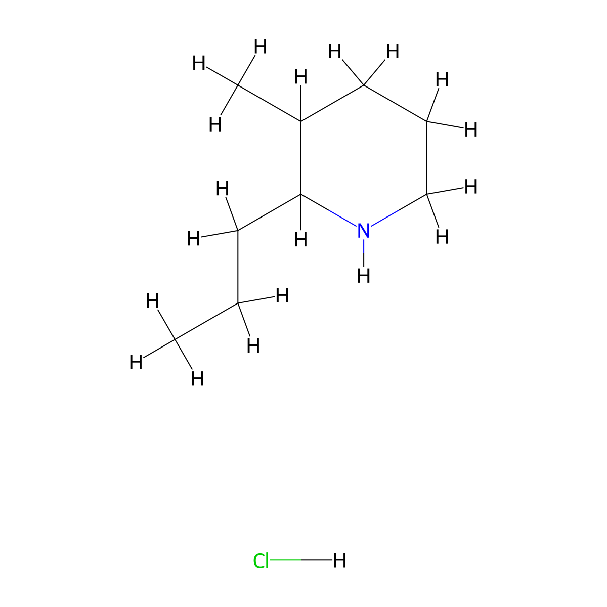 3-Methyl-2-propylpiperidine hydrochloride molecular structure, CAS 1354961-05-9