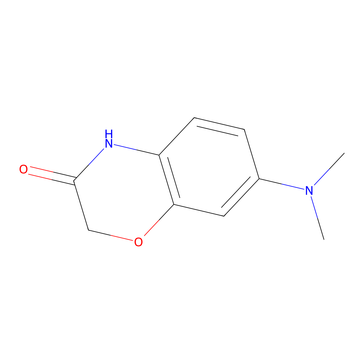 7-(dimethylamino)-3,4-dihydro-2H-1,4-benzoxazin-3-one molecular structure, CAS 1354961-07-1
