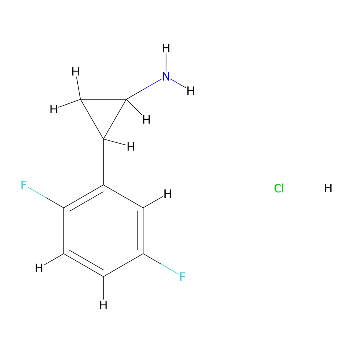 2-(2,5-Difluorophenyl)cyclopropan-1-amine hydrochloride molecular structure, CAS 1354961-10-6