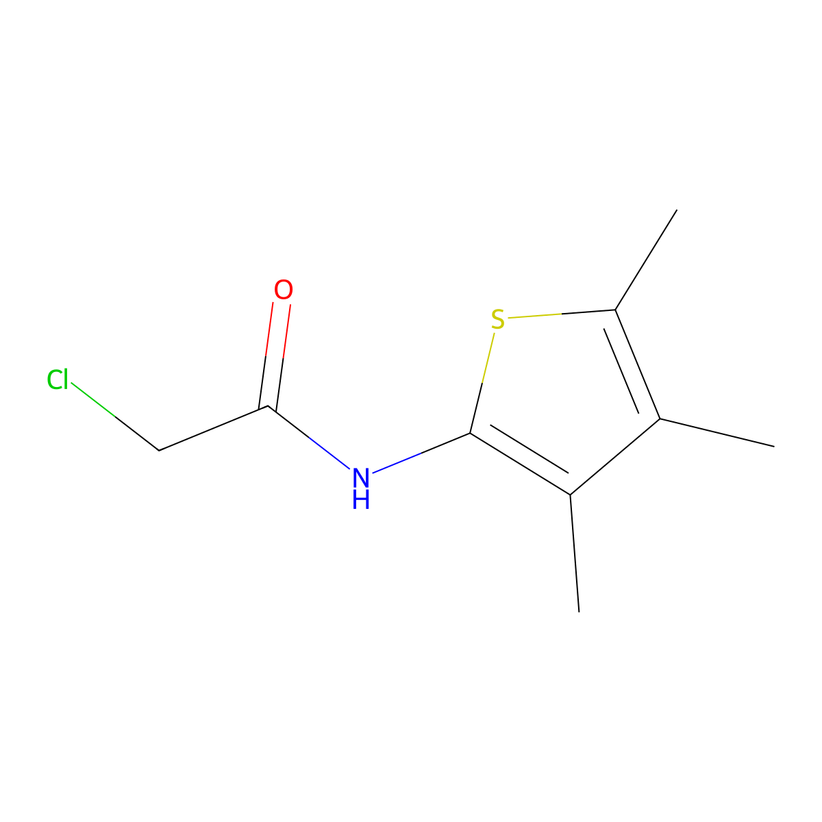 2-chloro-N-(trimethylthiophen-2-yl)acetamide molecular structure, CAS 1354961-12-8