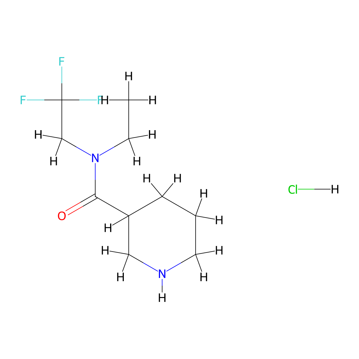 N-ethyl-N-(2,2,2-trifluoroethyl)piperidine-3-carboxamide hydrochloride molecular structure, CAS 1354961-14-0