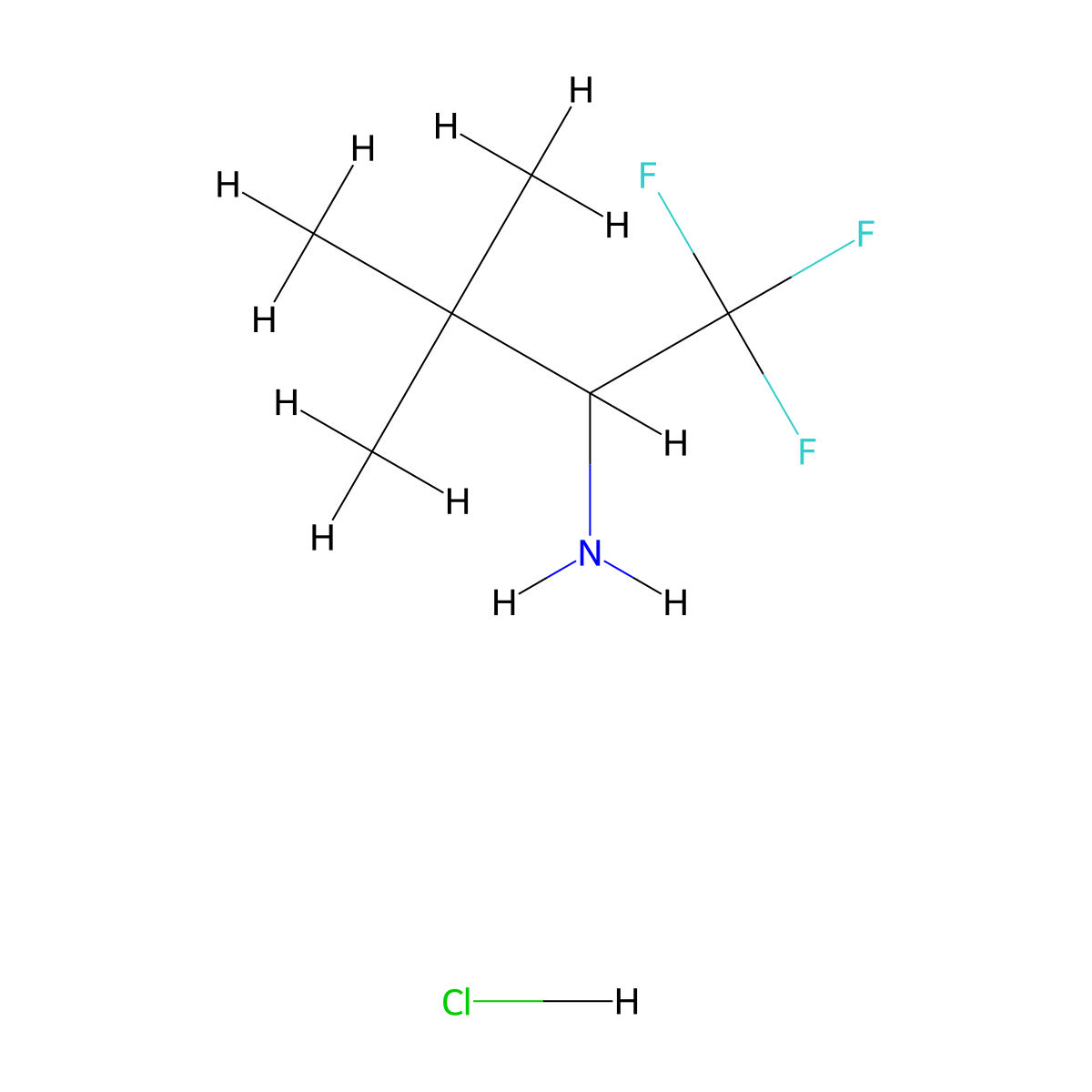 1,1,1-Trifluoro-3,3-dimethylbutan-2-amine hydrochloride molecular structure, CAS 1354961-17-3