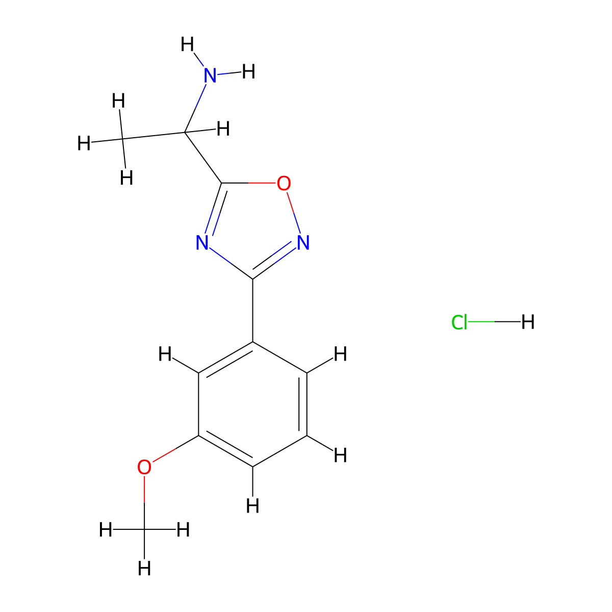 1-(3-(3-Methoxyphenyl)-1,2,4-oxadiazol-5-yl)ethan-1-amine hydrochloride molecular structure, CAS 1354961-22-0
