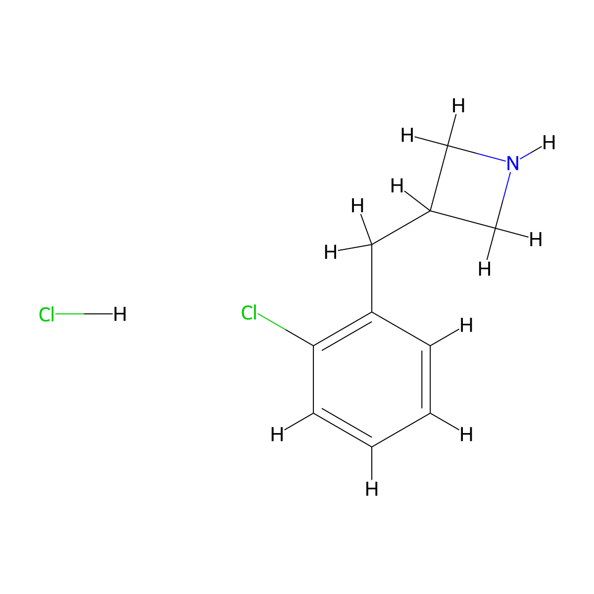3-[(2-Chlorophenyl)methyl]azetidine hydrochloride molecular structure, CAS 1354961-30-0