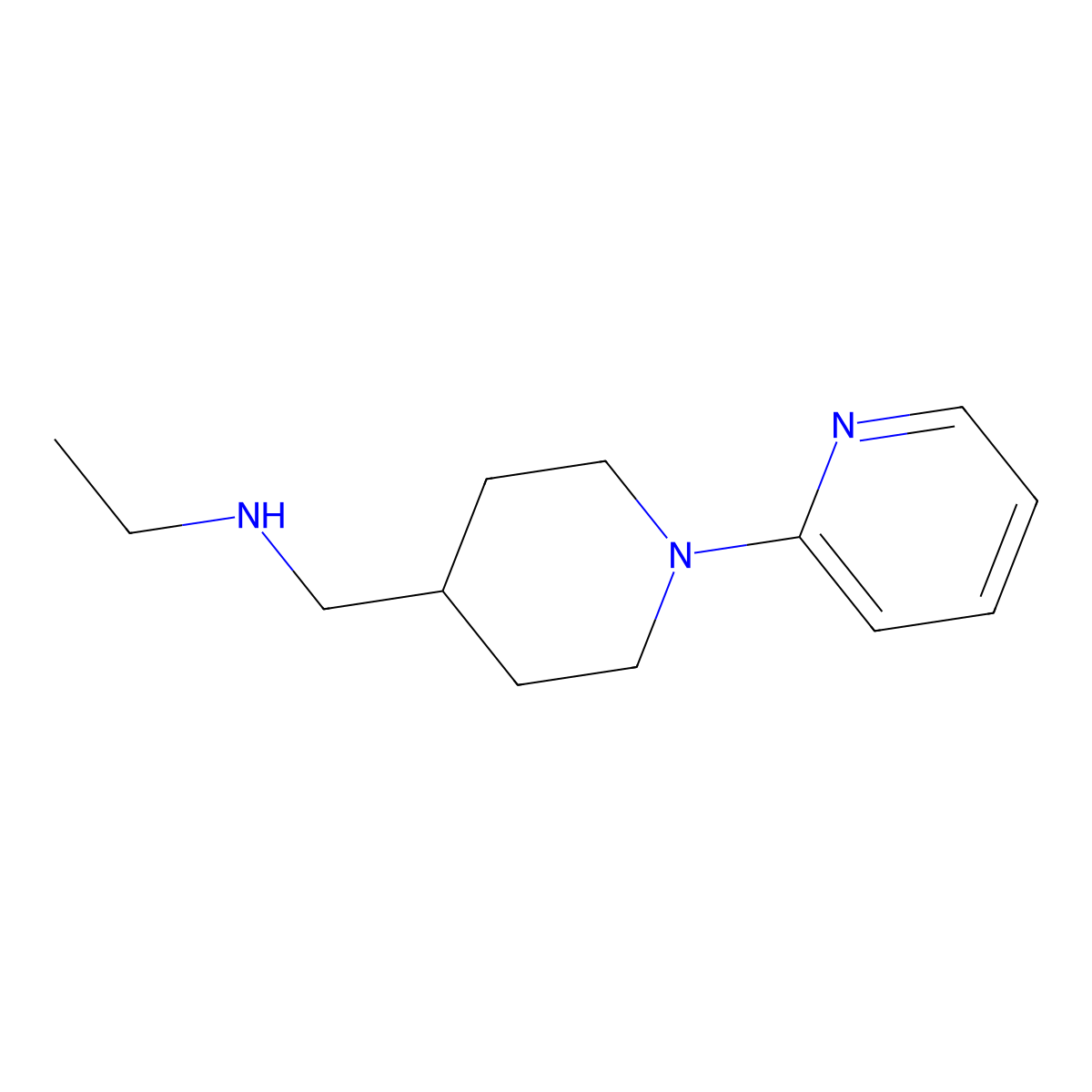 Ethyl({[1-(pyridin-2-yl)piperidin-4-yl]methyl})amine molecular structure, CAS 1354961-36-6