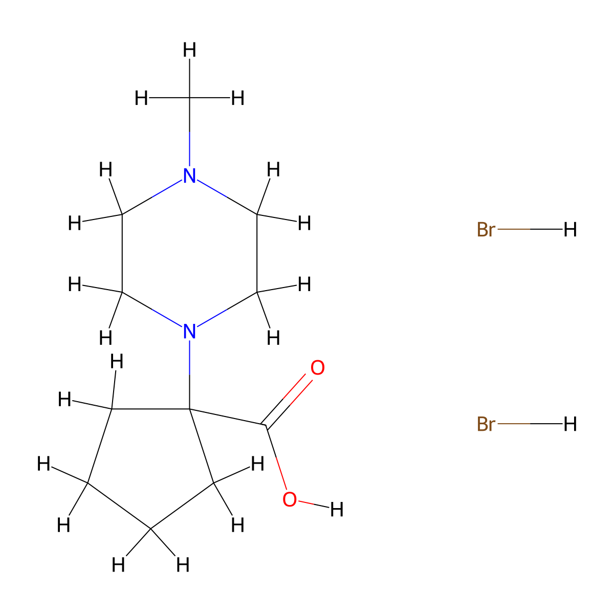 1-(4-Methylpiperazin-1-yl)cyclopentane-1-carboxylic acid dihydrobromide molecular structure, CAS 1354961-39-9