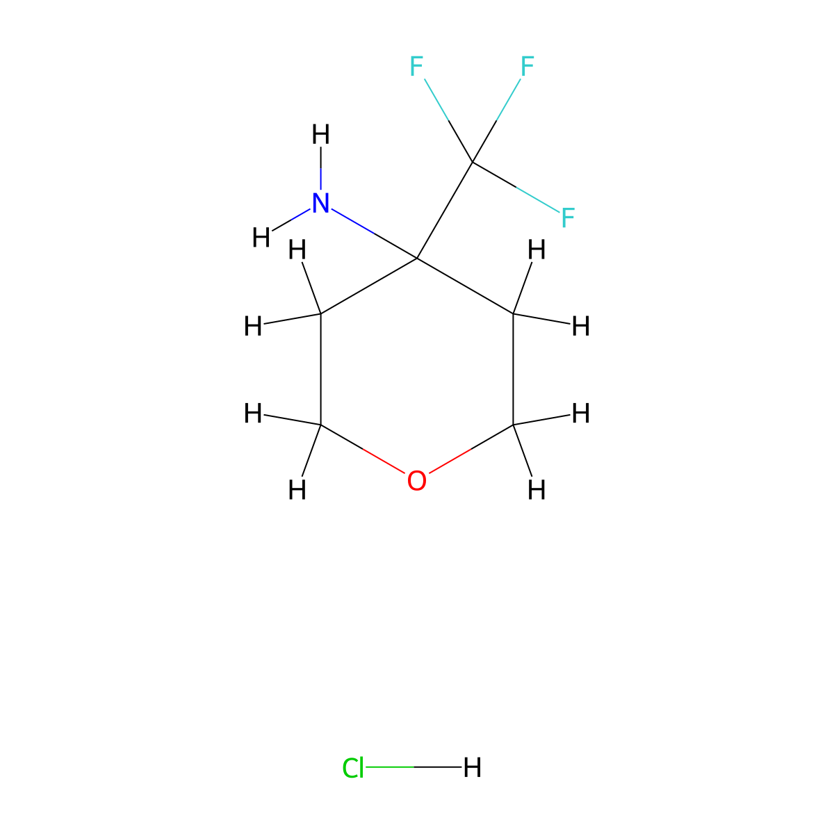 4-(Trifluoromethyl)oxan-4-amine hydrochloride molecular structure, CAS 1354961-50-4