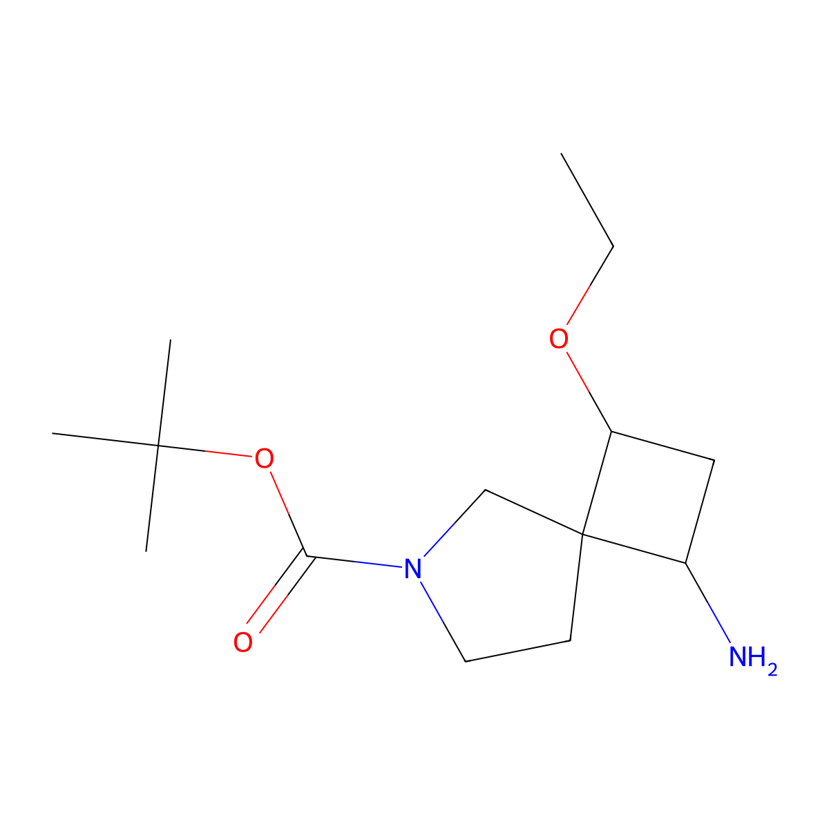 Tert-butyl 1-amino-3-ethoxy-6-azaspiro[3.4]octane-6-carboxylate molecular structure, CAS 1354961-70-8