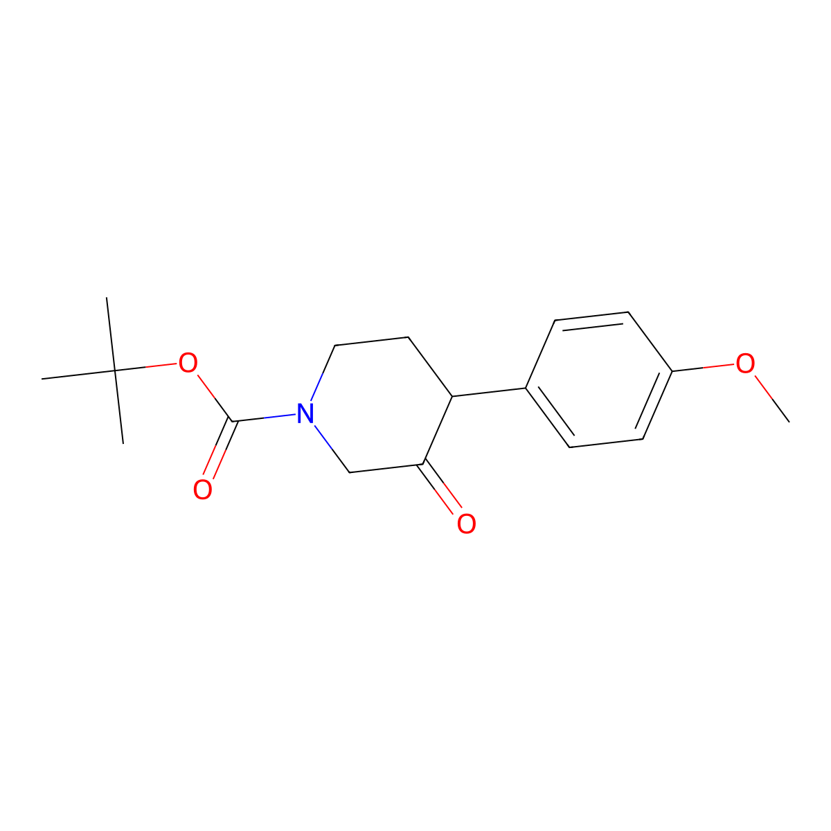 Tert-butyl 4-(4-methoxyphenyl)-3-oxopiperidine-1-carboxylate molecular structure, CAS 1354961-76-4