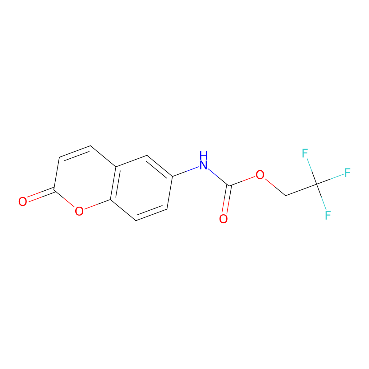 2,2,2-trifluoroethyl N-(2-oxo-2H-chromen-6-yl)carbamate molecular structure, CAS 1354961-77-5