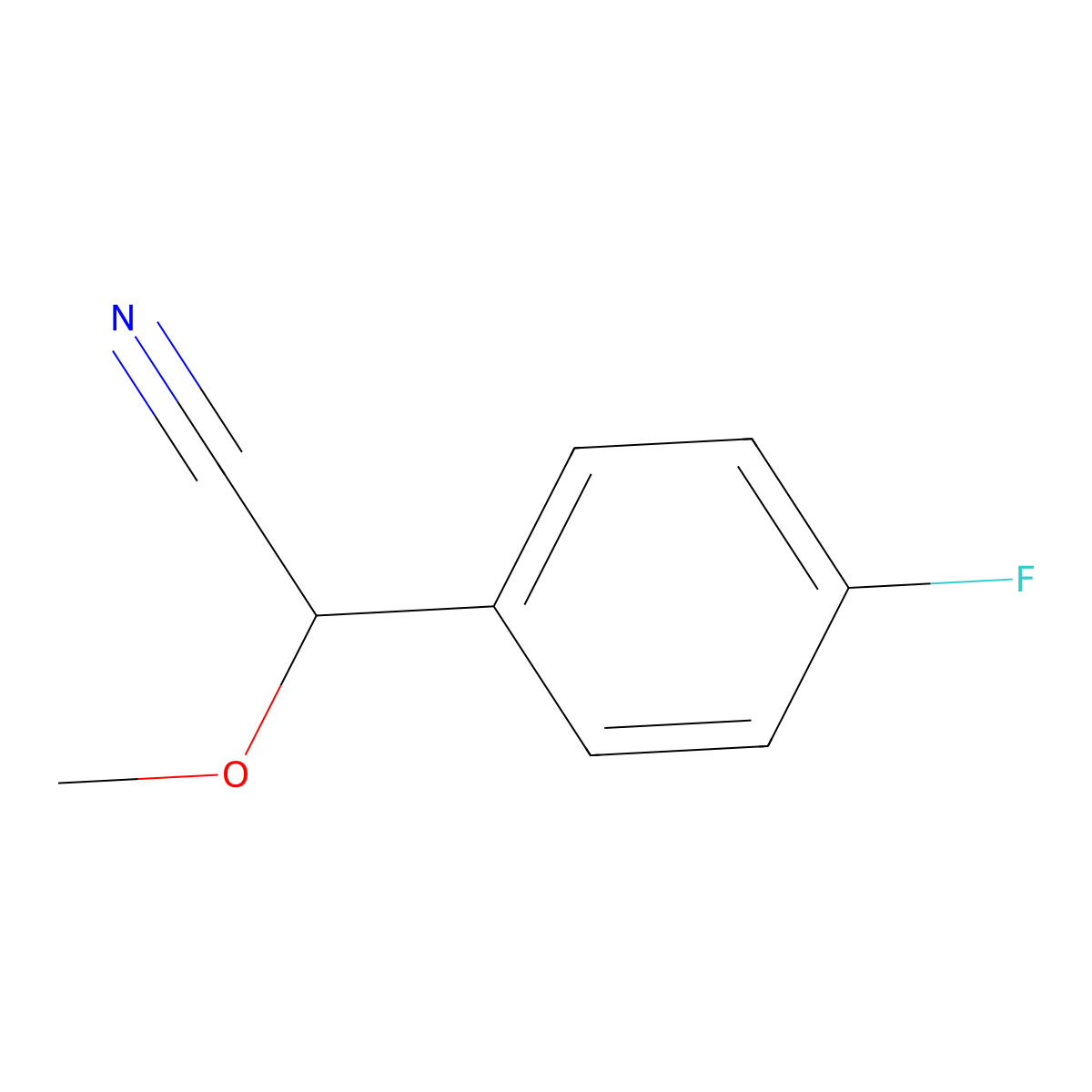2-(4-Fluorophenyl)-2-methoxyacetonitrile molecular structure, CAS 1354961-79-7