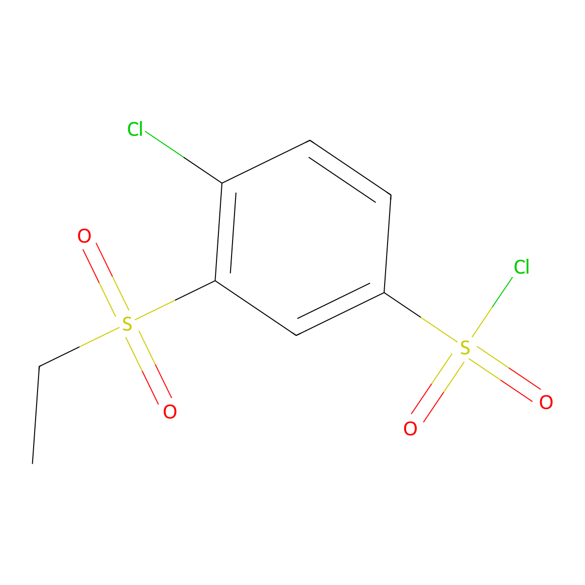 4-Chloro-3-(ethanesulfonyl)benzene-1-sulfonyl chloride molecular structure, CAS 1354961-84-4