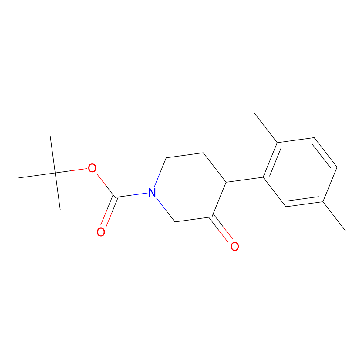 Tert-butyl 4-(2,5-dimethylphenyl)-3-oxopiperidine-1-carboxylate molecular structure, CAS 1354961-86-6