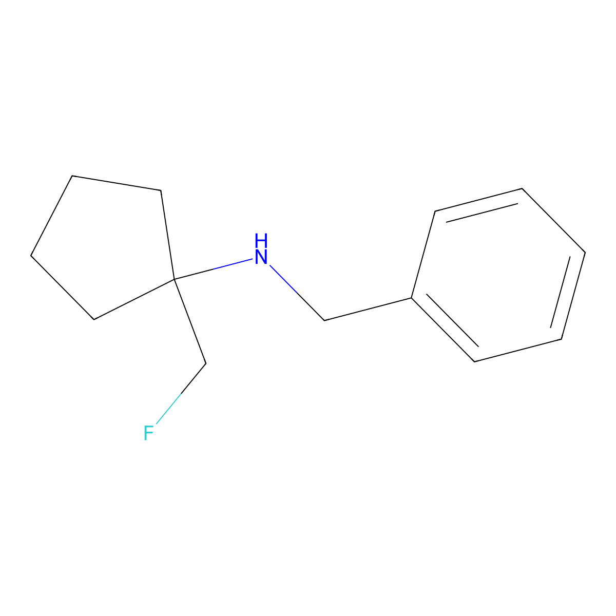 N-benzyl-1-(fluoromethyl)cyclopentan-1-amine molecular structure, CAS 1354962-04-1