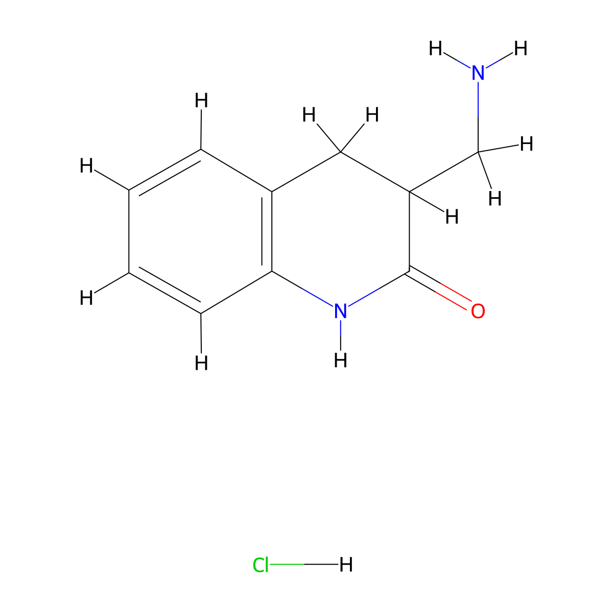 3-(Aminomethyl)-1,2,3,4-tetrahydroquinolin-2-one hydrochloride molecular structure, CAS 1354962-10-9