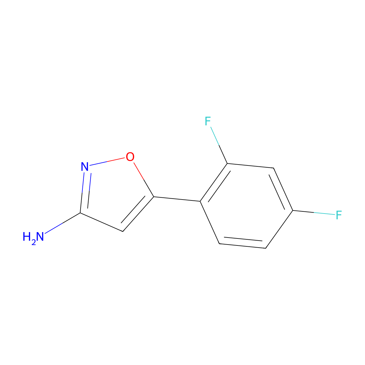 5-(2,4-Difluorophenyl)-1,2-oxazol-3-amine molecular structure, CAS 1354962-17-6
