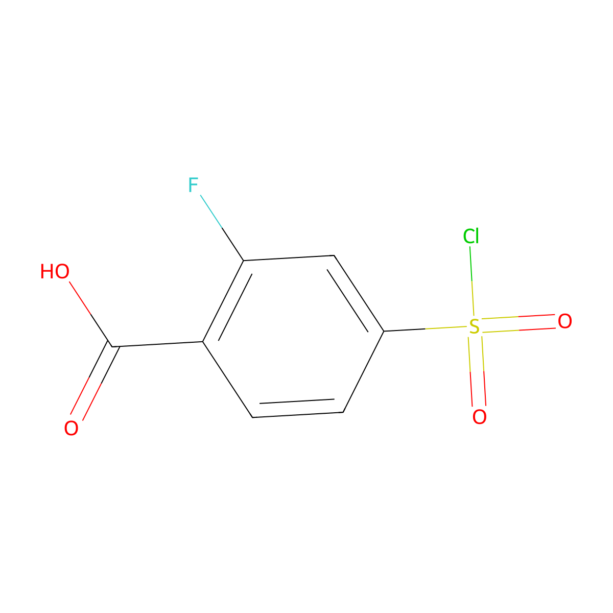 4-(Chlorosulfonyl)-2-fluorobenzoic acid molecular structure, CAS 1354962-26-7