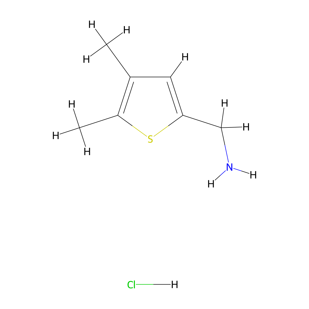 (4,5-Dimethylthiophen-2-yl)methanamine hydrochloride molecular structure, CAS 1354962-29-0