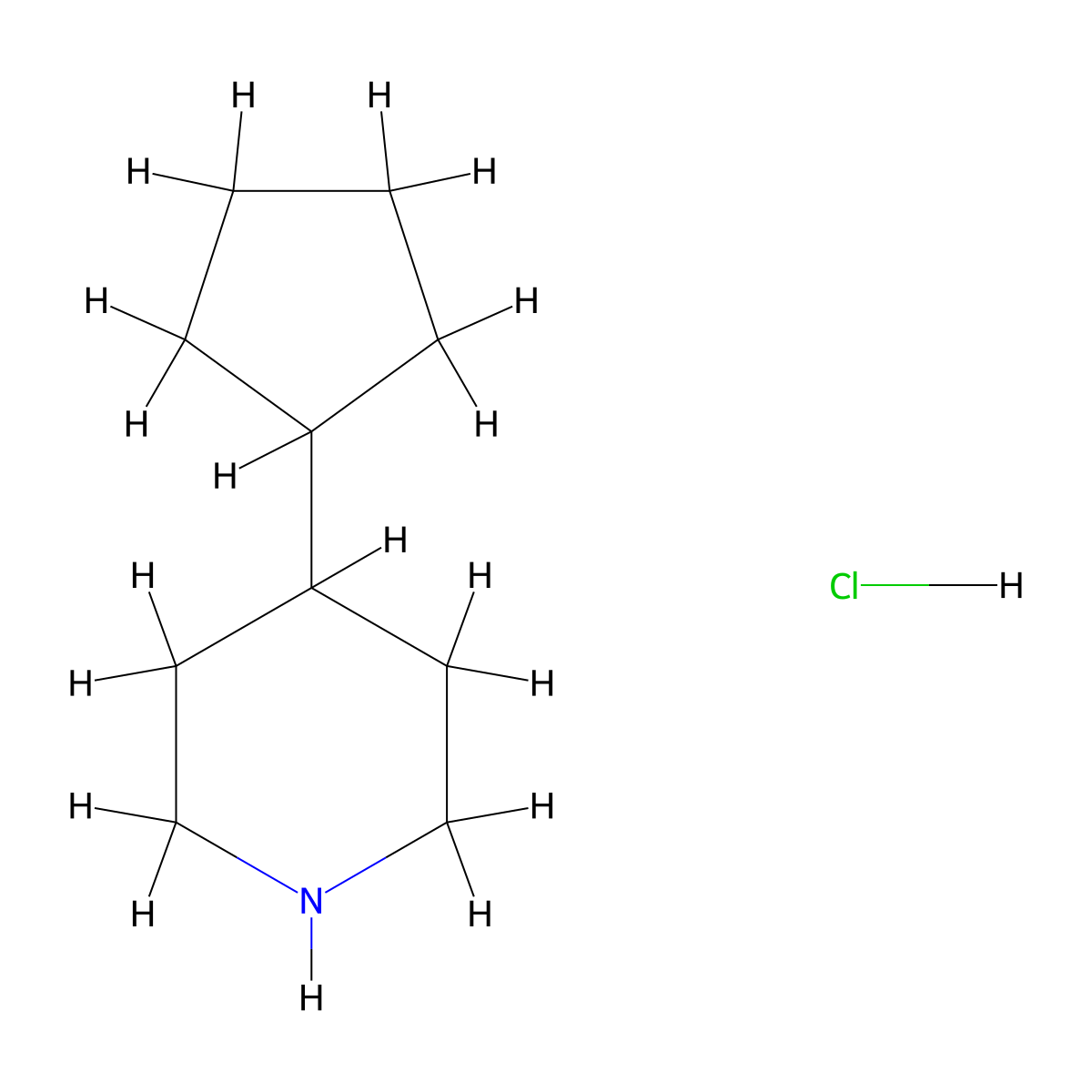 4-Cyclopentylpiperidine hydrochloride molecular structure, CAS 1354962-37-0